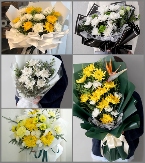 山东莱芜莱城区苗山镇东孟家峪村白事花束代送